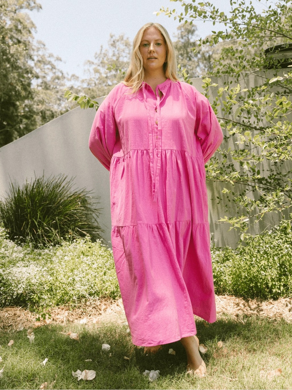 The Lullaby Club Maxi Avalon Smock Dress Pink Maternity Women’s ML (12/14)